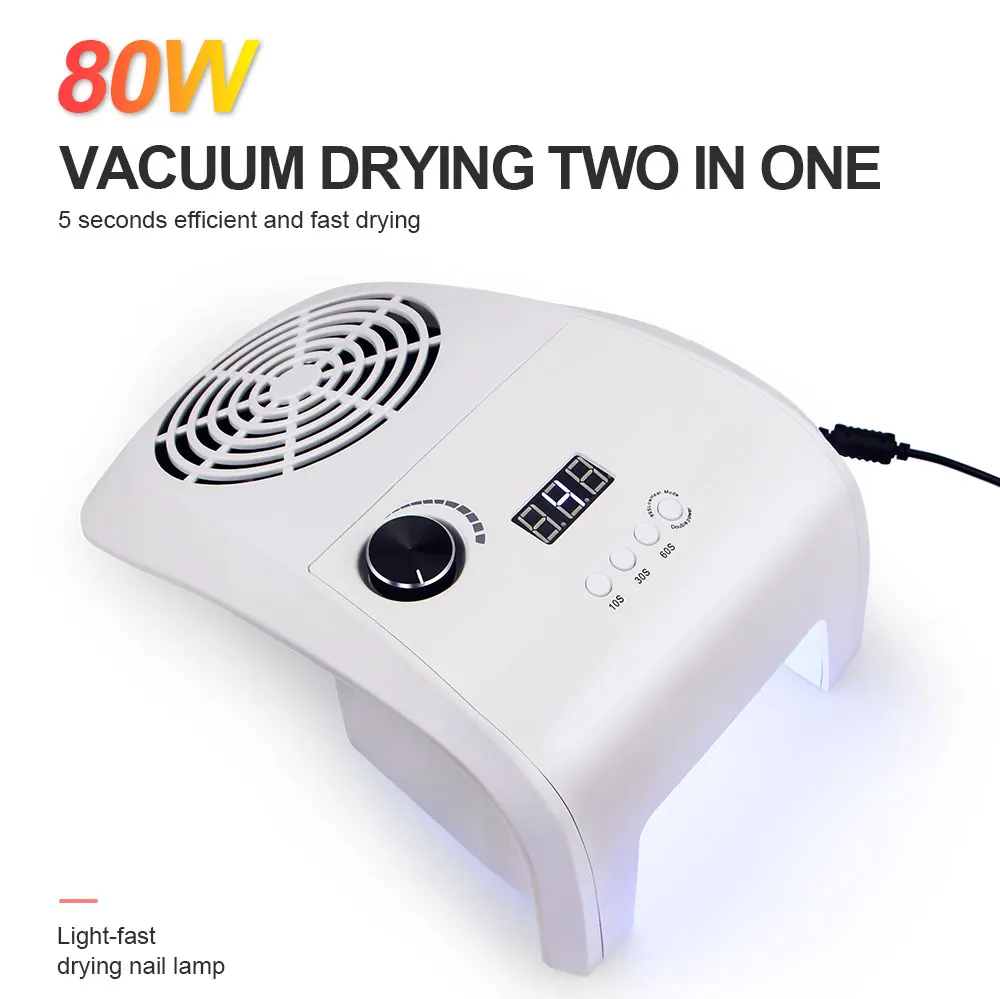 

2 in 1 Nail Dryer Lamp & Nail Dust Collector Manicure 24 LED Nail Dryer And 80W Nail Dust Collector Nail Art Tools