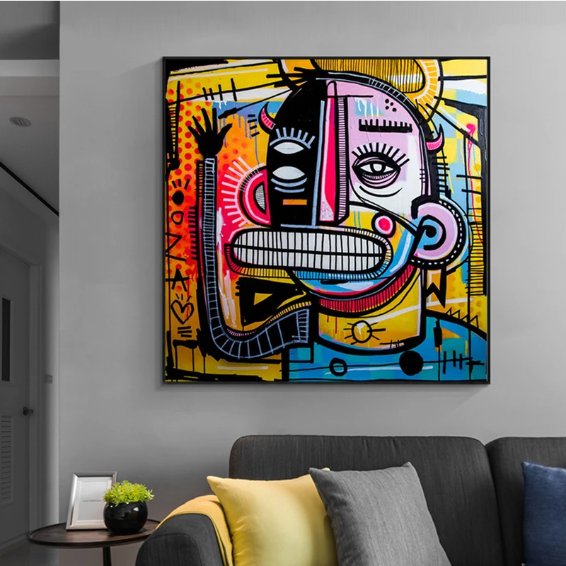 Abstract Graffiti Street Art Painting Printed on Canvas
