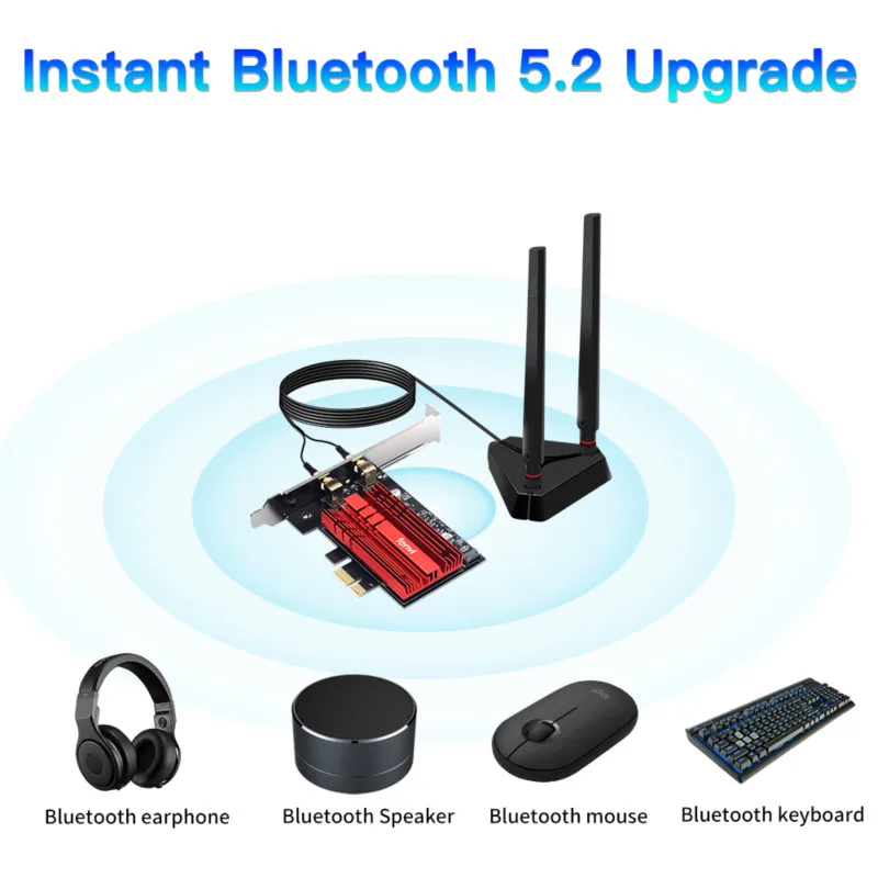 Fenvi Wi Fi 6E Intel AX210 3000 Мбит/с PCIe беспроводная сеть Wlan адаптер 2 4G/5G/6 ГГц 802.11AX Bluetooth 5