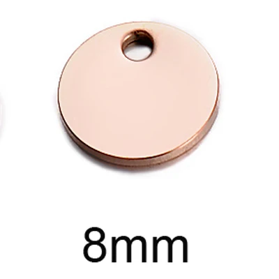 8mm round rose gold 20 шт серебро и золото тон из нержавеющей стали Чистая бирка под штамповку колье с подвесками в виде жетонов логотип ярлык для логотипов не выключается цвет - Цвет: 8mm round rose gold