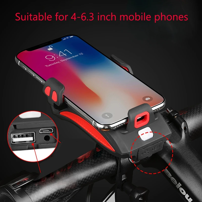 Горячий-регулируемый кронштейн для телефона велосипеда, водонепроницаемый держатель для руля велосипеда, светодиодный светильник и рожок для горных велосипедов и мотоциклов