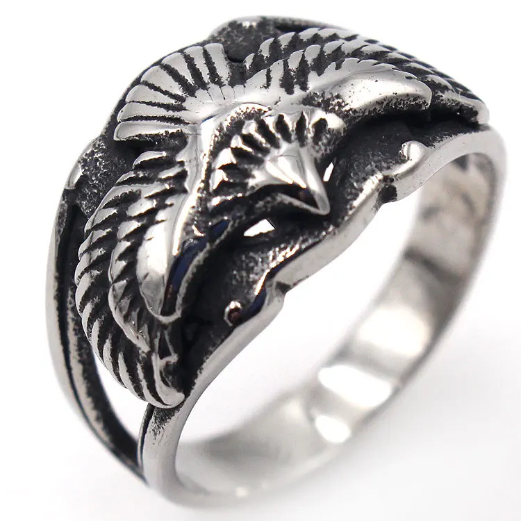 

Bxzyrt 2021 Fashion Men's Rock Punk Hip Hop Viking Eagle Rings For Men Women Luxury Party Anniversary Gothic Ring Jewelry