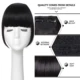 Extensiones de cabello humano para mujer, accesorio con flequillo negro Natural, 2 Clips en flequillo recto con patillas, flequillo plano, 100%