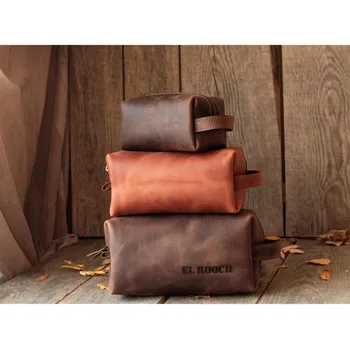 

Custom Leather Mens Bathroom Bag Wash Bag Dopp Kit Bag Toiletry Bag Mens Travel Bag,Wash Bag Gift for Grad Husband Dad Boyfriend