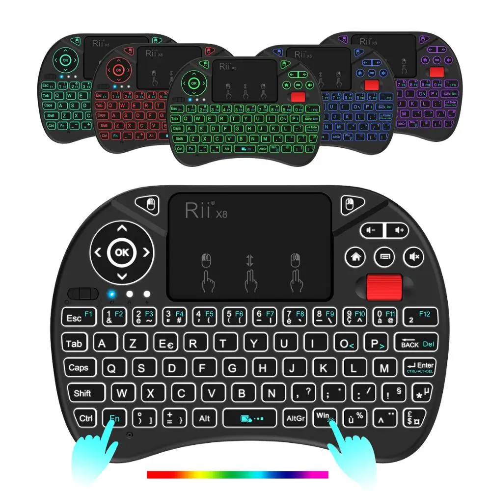 Оригинальная французская Беспроводная мини клавиатура AZERTY Rii X8 2 4 ГГц с тачпадом