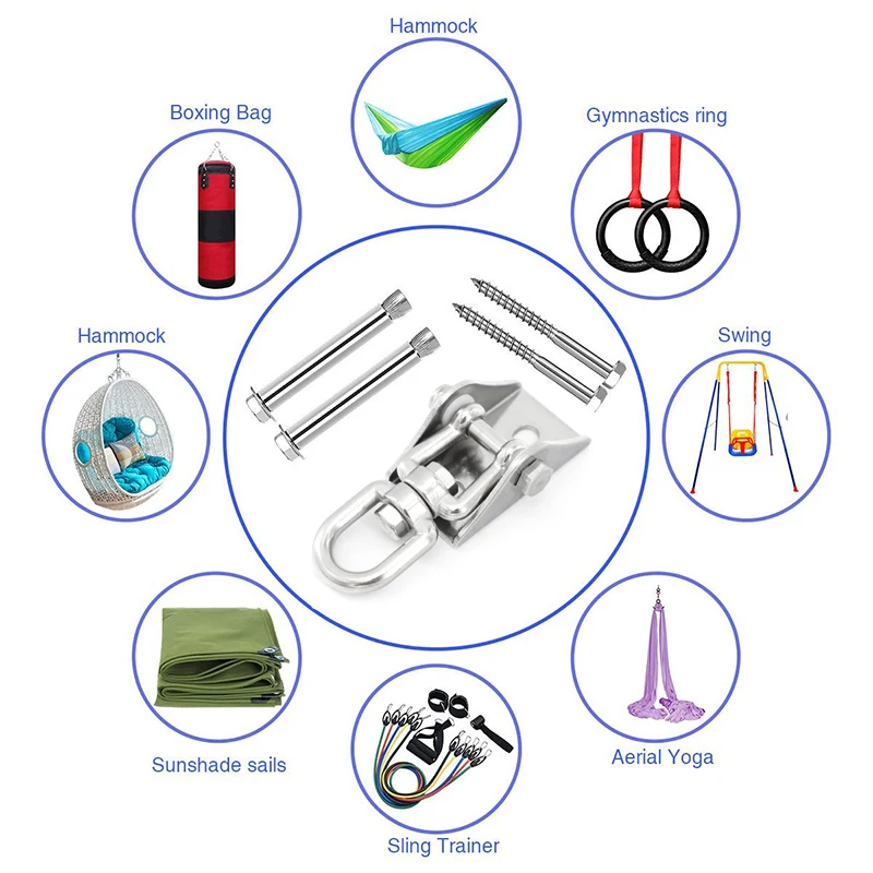 Heavy Bag Hanger Suspension Hooks Concrete Wooden Swing Hangers Sets for Yoga Hammock Chair Sandbag Swing 500kg Capacity