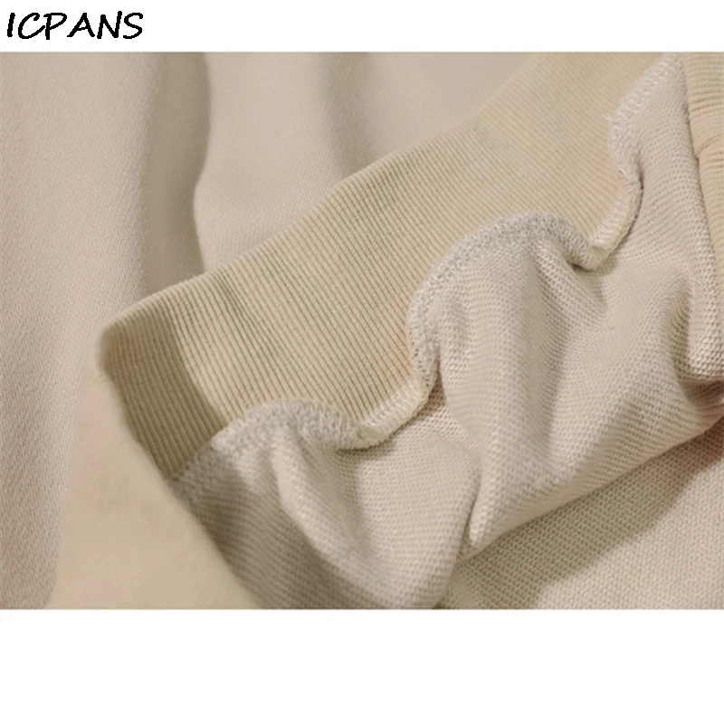 ICPANS/тонкие толстовки с капюшоном; худи в стиле Харадзюку; пуловер с цветными вставками и принтом; уличная одежда в стиле хип-хоп; модные повседневные топы