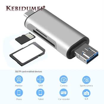 

Kebidu Card Reader USB 2.0 Type C To SD Micro SD TF Adapter For Laptop Accessories OTG Card Reader Smart Memory SD Card Reader