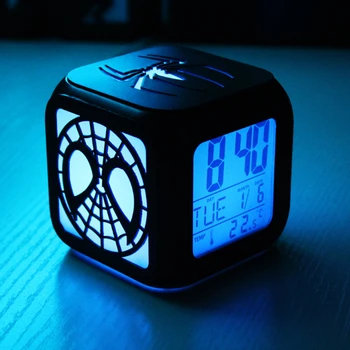 

Multifunction 3D Spider LED Digital Wall Clock Date Time Nightlight Display Table Desktop Clocks Alarm Clock For Home