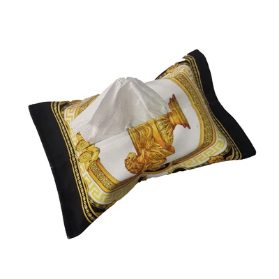 Tissue Case Box Velvet Home Reusable Travel Pouch Towel Napkin Papers Bag Holder Tissue Box Container for Office Home Decoration