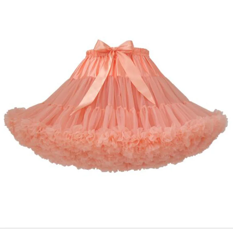 Новое поступление Лолита Нижняя юбка для женщин короткая пышная Нижняя юбка кринолин Peticoat Pettycoat - Цвет: Coral