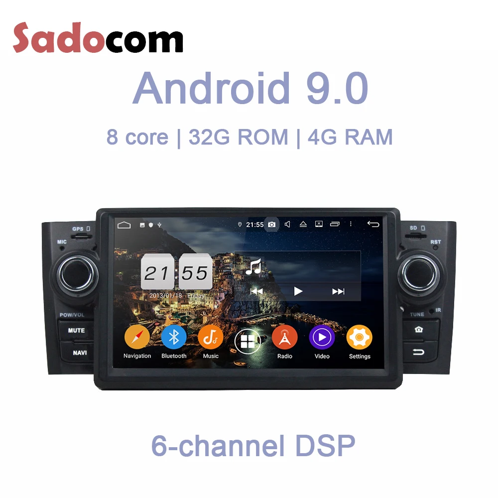 Автомобильный DVD-плеер TDA7851 Android 8 0 ядер 4 гб + 64 пзу для Fiat LINEA 2007 -2013 GPS Glonass map RDS радио