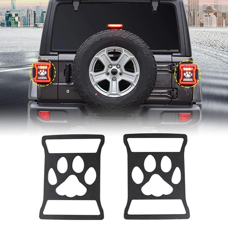 Автомобильный наружный задний фонарь, декоративная крышка для Jeep Wrangler JL, автомобильные аксессуары, 2 шт - Цвет: Black
