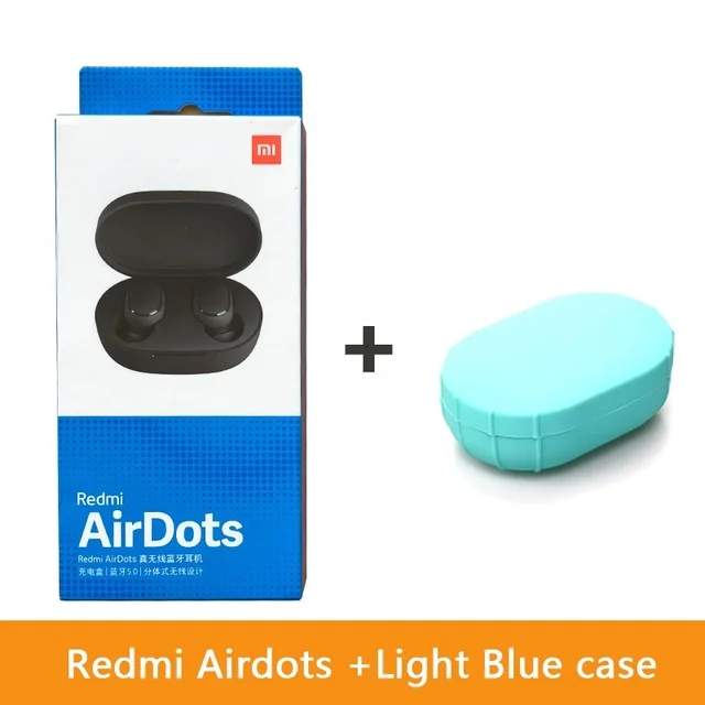 Горячие Xiaomi Redmi AirDots беспроводные наушники bluetooth управление языком Автоматическое Сопряжение мини смарт-гарнитуры - Цвет: Add Green Case