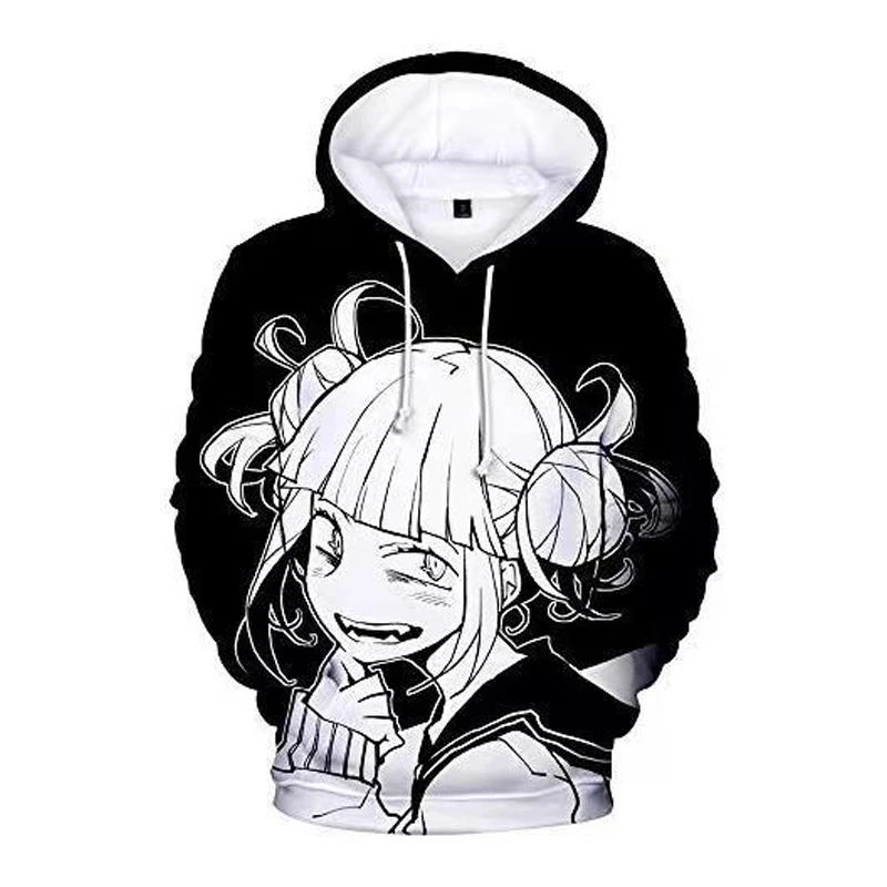 

Anime My Hero Academia Boku No Hero Cosplay Costumes Himiko Toga Hoodies Sweatshirts Black 3d 5XL Jackets Coats For Women CS099