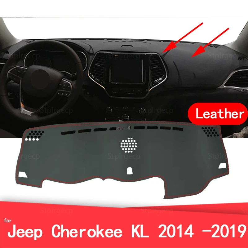 

Для Jeep Cherokee KL 2014 -2019 кожаный автомобильный коврик для приборной панели, аксессуары, левый и правый Привод