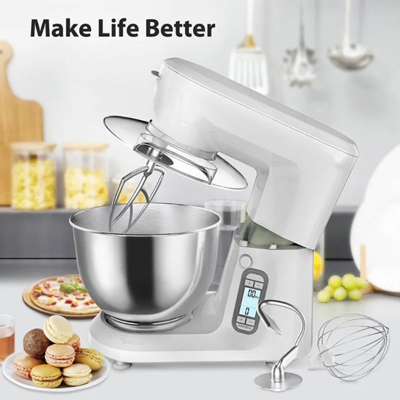 NEW Desktop LED electric chef machine, high power household egg white butter batter agitator, stirring eggs, mixing, and noodles stainless steel honey syrup mixing equipment electric heating stirring tank peanut butter ketchup chilli paste making machine