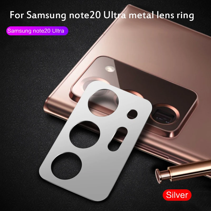 2in1 Back Camera Lens Protective Metal Ring Case For Samsung Note 20 Ultra Note20 5G Back Screen Protector Film