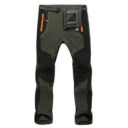 MSSNNG, 5XL, мужские теплые зимние брюки, мужские брюки-карго с флисовой подкладкой, мужские водонепроницаемые брюки, мужские Стрейчевые повседневные рабочие брюки - Цвет: army green