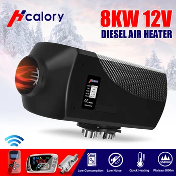 

HCalory 8KW 12V Air Diesels Heater +Golden LCD Monitor Remote Control Parking Heater for Trucks Boats RV Bus,Motorhome Trailer