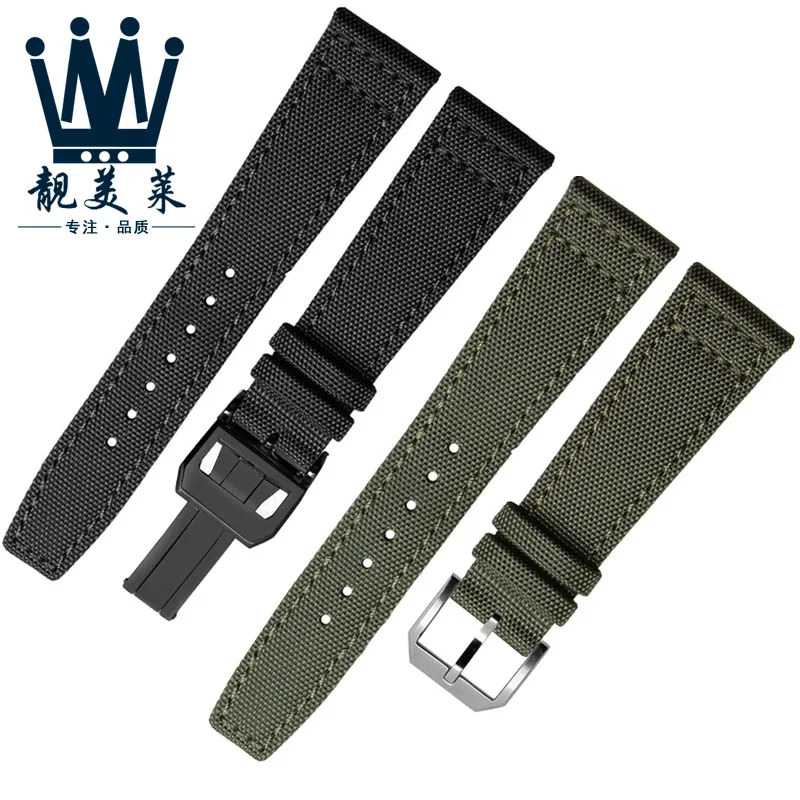 

Nylon canvas watchband for IWC- PILOT Portugal Portofino watch strap 20mm 21mm 22mm bracelet black armygreen blue wrist belt