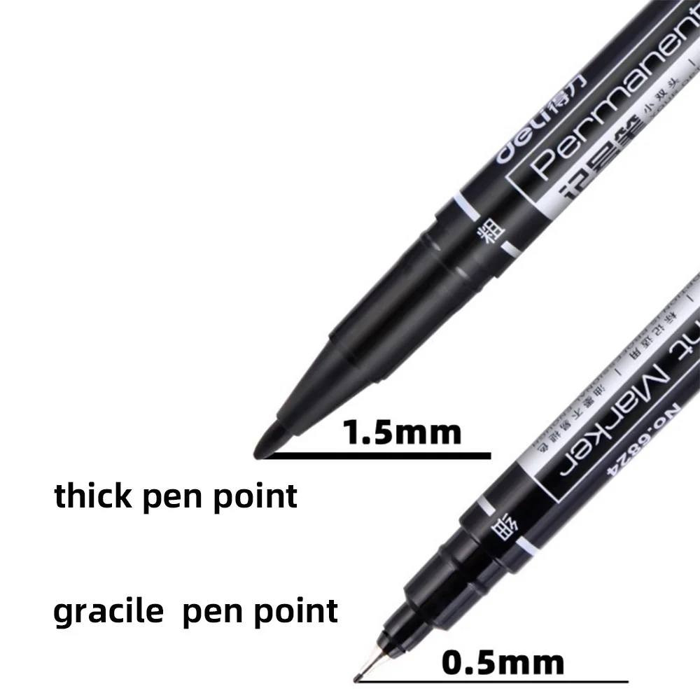 1PC Small Two-Headed Marker Pen Waterproof Garden Fadeless Black Ink Token Pen Gardening Plant Labeling Stationery Supplier