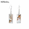 2022 New Red Fox Art Earring Wild Animal Rectangular Earring Handmade Hook Earrings Glass Dome Jewelry ► Photo 2/6