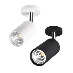 Dimmable 3 Вт/5 Вт/7 Вт Светодиодный светильник для потолка COB Крытая картина прожектор Вращающаяся лампа гостиная черный/белый корпус