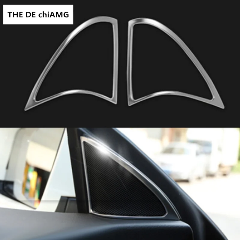 

Car styling Speaker decorative frame High pitched loudspeakers trim sticker for Mercedes Benz CLA C117 Auto Interior Accessories
