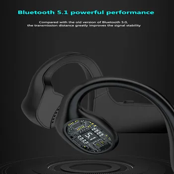 

1pcs Bone Conduction Earphones Bluetooth Wireless Waterproof Sweatproof Comfortable Wear Open Headsets Light Weight In-ear Sport