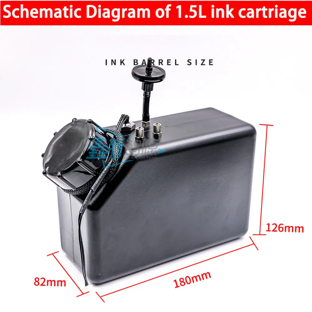 UV Printer Black Ink Cartridge With Stirring Motor For Inkjet Printer Tank With Level Sensor 1.5 L CISS Ink Tank Float Inductor