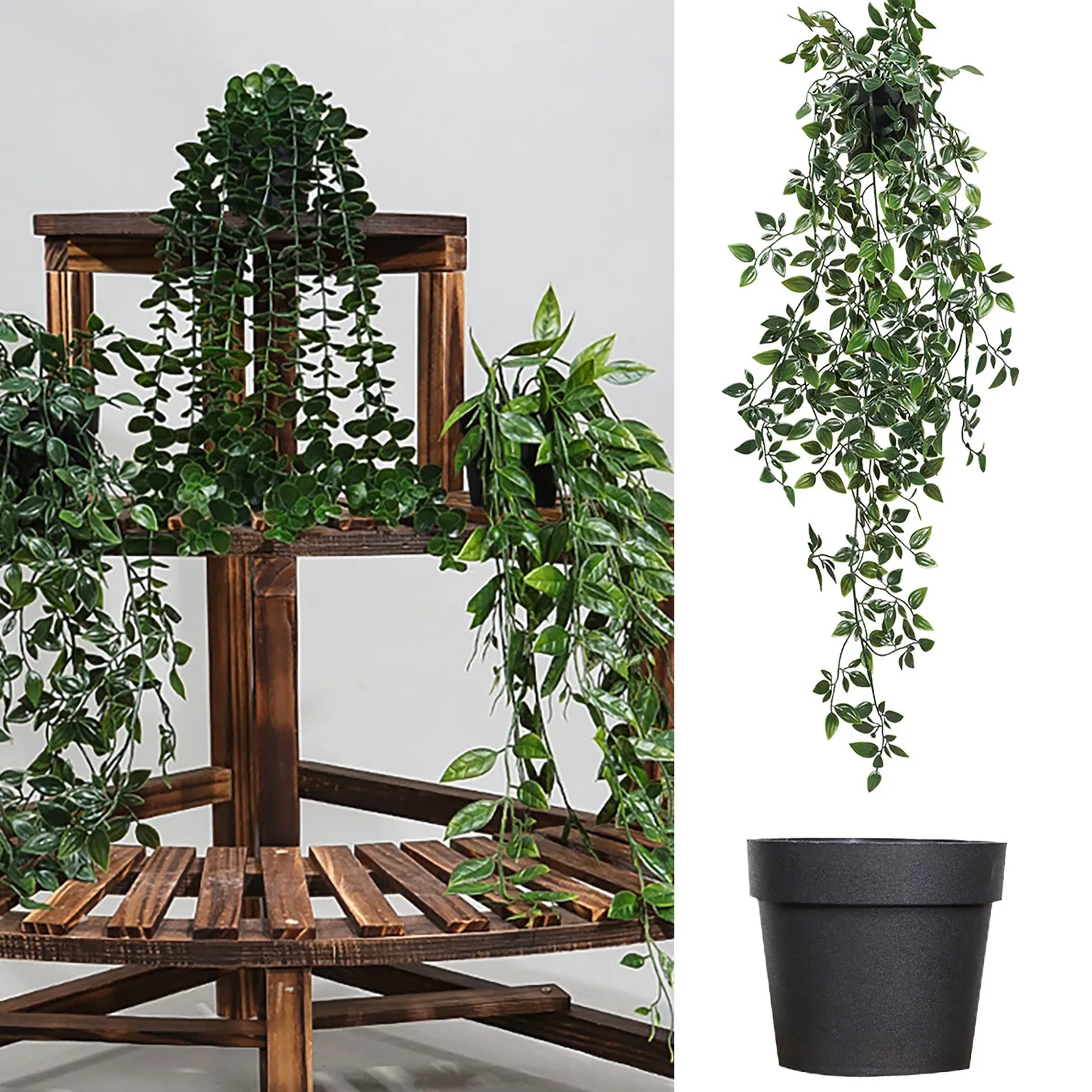 Artificial Potted Plant Outdoor Hanging With Flower Pot Home Living Room Garden Balcony Simulation Green Plants | Дом и сад