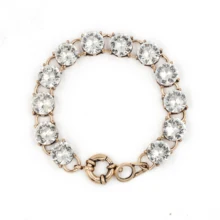 Большой круговой кристально прозрачный браслет в горошек Модные большие ювелирные изделия из стекла и камня для женщин