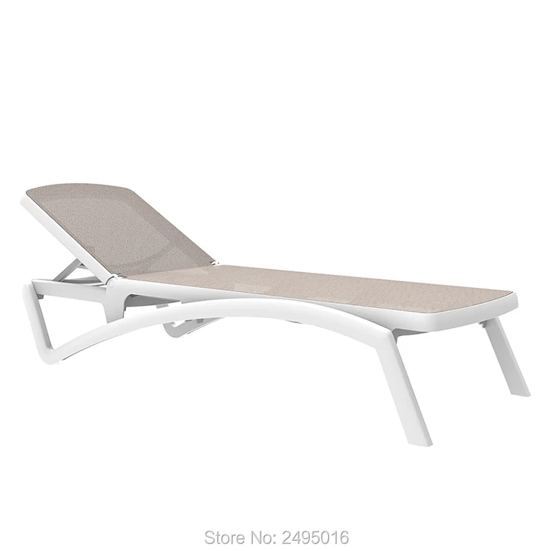 Plastic fiber glass  lounger cover in breathable fabric(replaceable)  beach chair stackable rust-proof and UV-proof easy to move