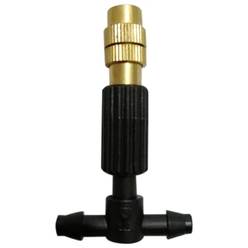 

100PCS Adjustable Copper Atomizing Nozzle with 4 / 7mm Plastic Tee Joint, Watering, Irrigation Nozzle, Cooling Nozzle