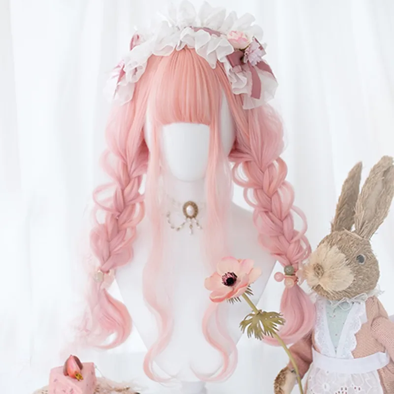 

CosplaySalon H762498 Lolita 55CM Long Wavy Bangs Cute Japan Halloween Party Synthetic Cosplay Wig