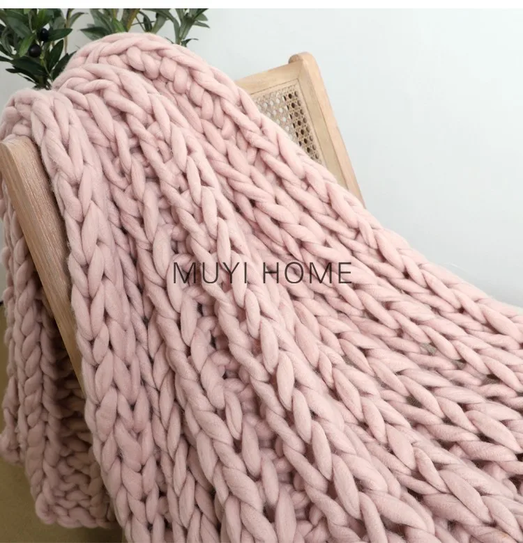 Белый Boho домашний декор одеяло большие толстые пряжи трикотажные одеяла ручной работы негабаритных пледы одеяло ручной трикотажное покрывало