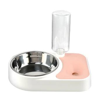 

2 In1 Automatic Pet Bowl Food Drink Water Dispenser Cat Dog Feeder Water Double Bowl Dish