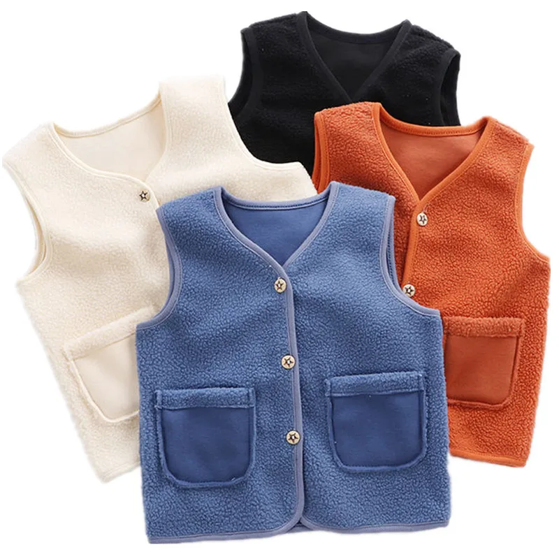 Children's Double Vest Baby Vest girl And boy Plush In Autumn And Winter Baby Girl Winter Clothes Toddler Girl