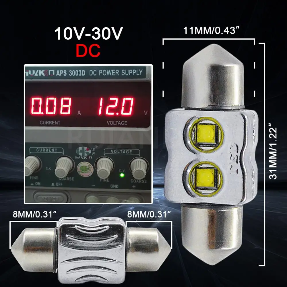 2x AC12-24V высокое качество C5W C10W C'ree светодиодный 31/36/39/41 мм CANBUS LED 10 W/15 W Автомобильное ламповая гирлянда авто Интерьер Купол Лампа для чтения