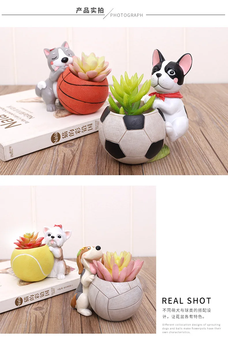 Creative Resin Succulent Plant Pots Mini Flower Pot Decorative Desktop Flowerpot Fairy Garden Home Garden Decoration (4)