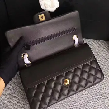 

Luxury Genuine Women's Handbag Shoulder Bags Designer Classic Purse High-endLady's Fashion Lambskin Real Leather Flap Bag