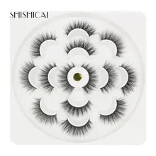 Magefy 1/2/5/7 пар натуральные накладные Искусственные ресницы длинные макияж 3D накладные ресницы из норки ресницы серо-коричневого цвета для Красота