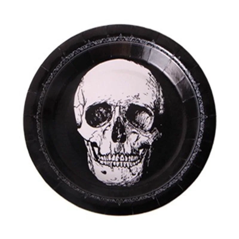 10pcs / Lot 7 Inch Plates Halloween Party Theme Disposable Tableware Set Children Birthday Party Decoration