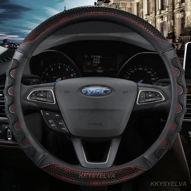 Из искусственной кожи 15 дюймов/38 см для Ford Ranger Fiesta чехол рулевого колеса