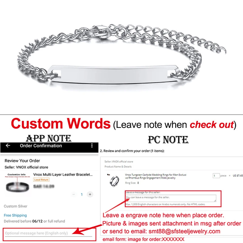 Custom Silver Vnox браслеты с именем телефона на заказ для маленьких девочек и мальчиков, антиаллергенный браслет из нержавеющей стали для детей, ювелирные изделия - Окраска металла: Custom Silver