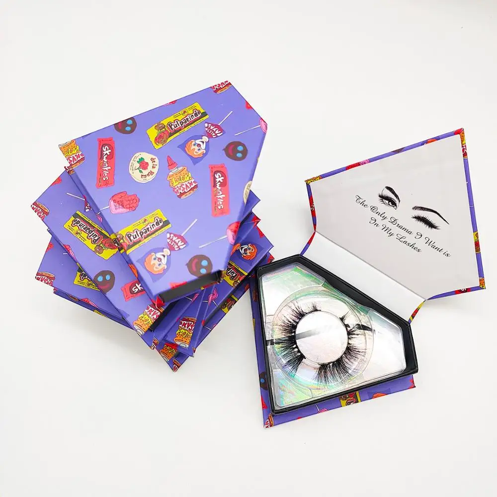 New Diamond Eyelashes Packaging Box Make Your Own Brand Custom Lash Packaging With Your Logo Eyelash Box 3D 5D Mink Eyelash afbeelding