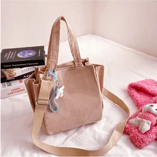 

Canvas Corduroy Mini Totes Bag for Women 2021 Shoulder Handbag Girls Female Shopper Cute Wallets Casual Crossbody Bags Schoolbag