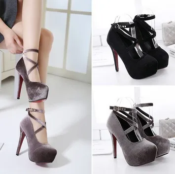 

Hot Selling Sexy Thin Heeled WOMEN'S Shoes Ultra-High Heel Shoes Waterproof Platform Europe And America Model Catwalks Nightclub