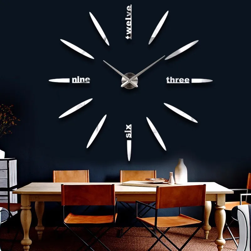 Современный дизайн кварцевые часы модные часы зеркальные настенные наклейки diy Декор стен гостиной